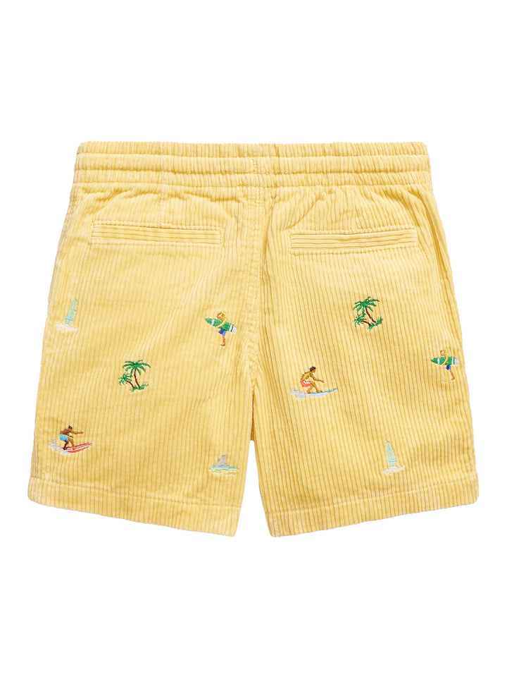 RALPH LAUREN NIÑO SHORT 8 WALE CORD BEACH YELLOW SURFER AOE