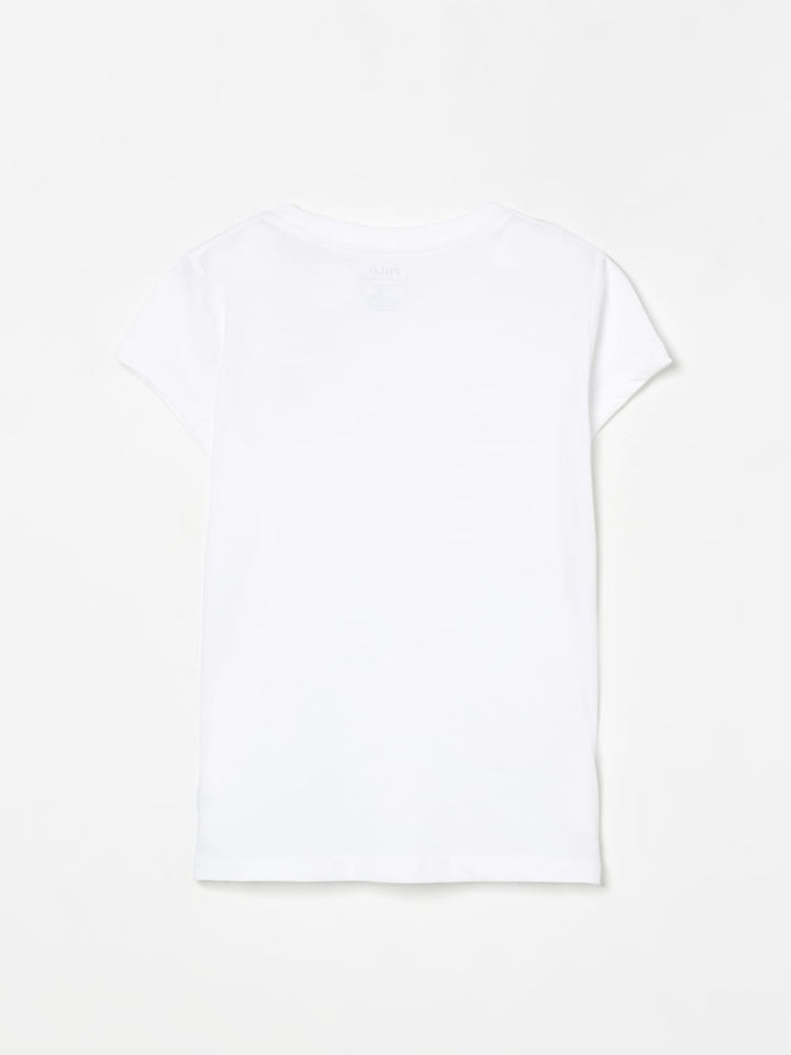 RALPH LAUREN NIÑA TSHIRT WHITE W/ HINT OF PINK