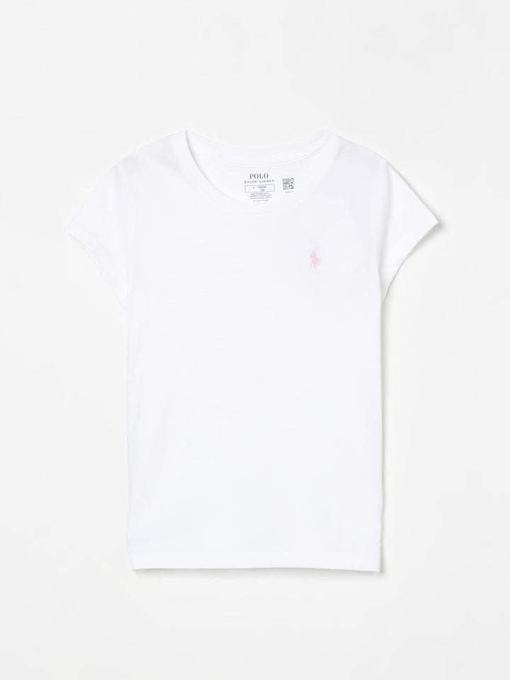 RALPH LAUREN NIÑA TSHIRT WHITE W/ HINT OF PINK
