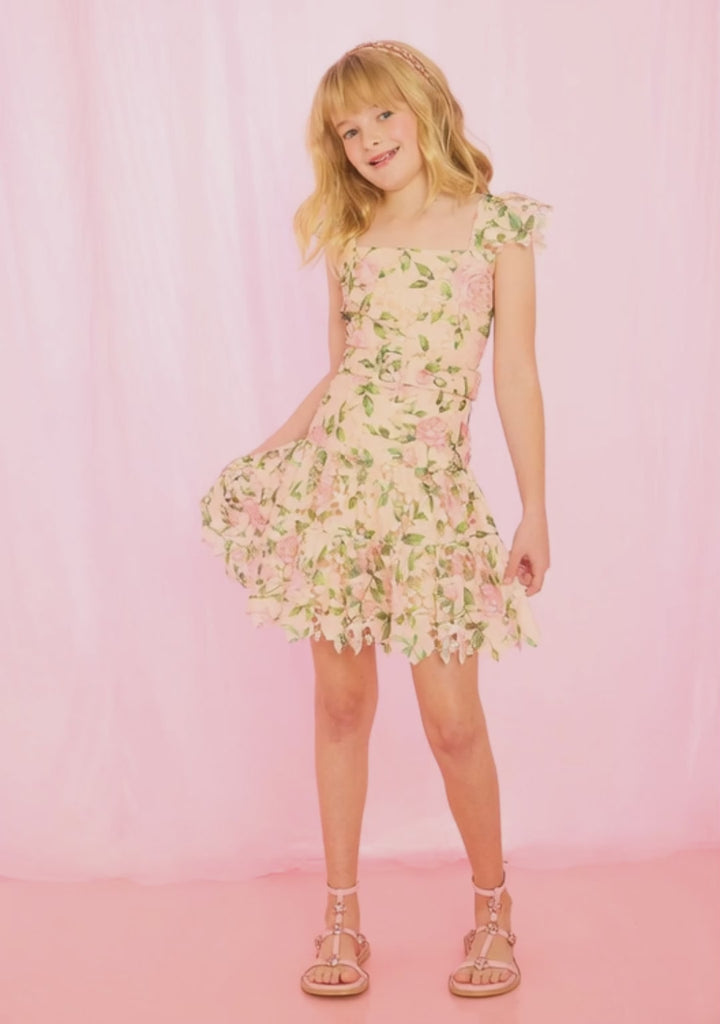 MARLO NIÑA VESTIDO LEONORA EMBROIDERED MINI FLORAL