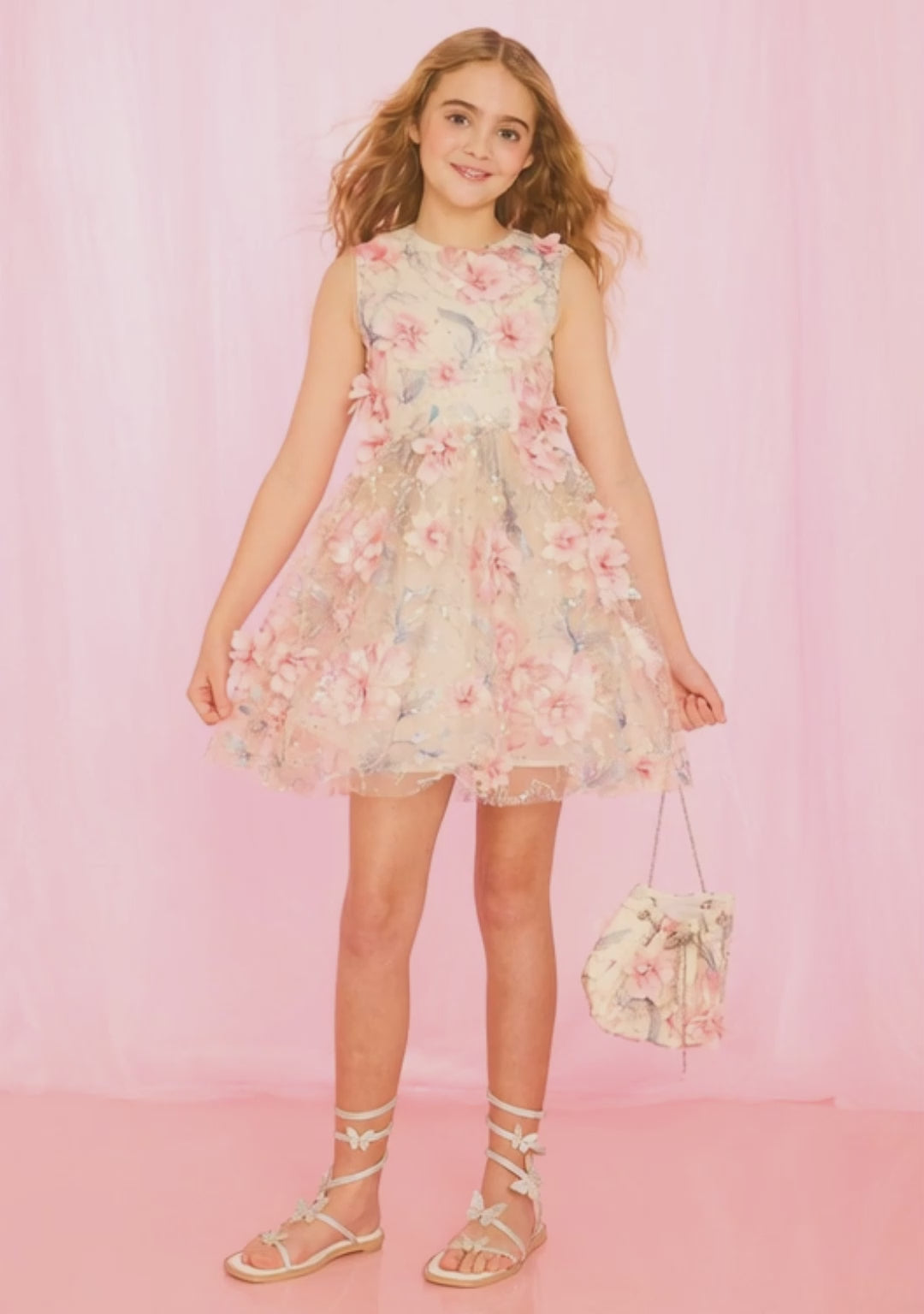 MARLO NIÑA VESTIDO ROSALIA EMBROIDERED MINI FLORAL