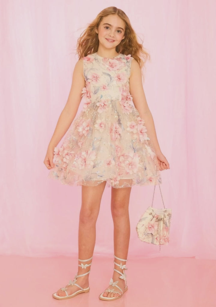 MARLO NIÑA VESTIDO ROSALIA EMBROIDERED MINI FLORAL