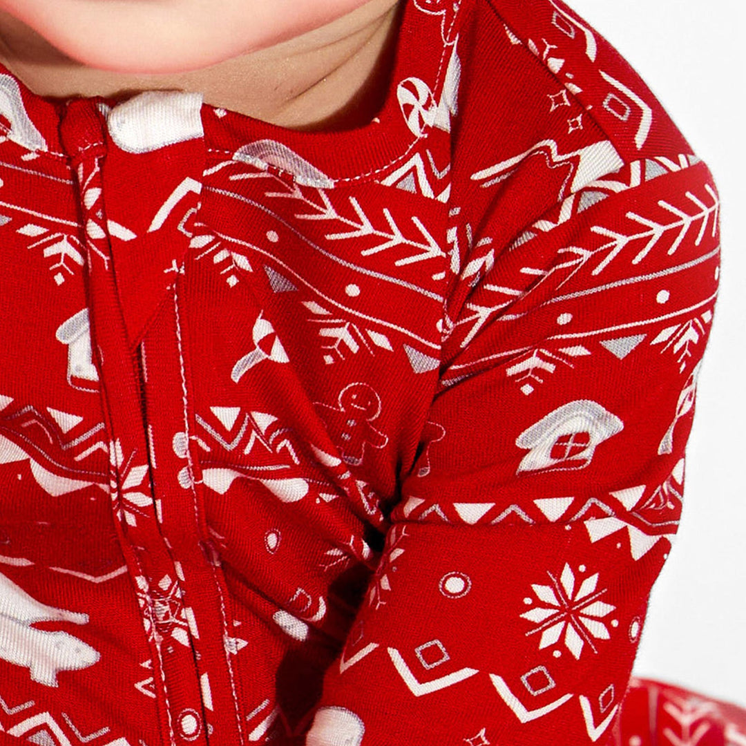 BELLABU BEAR NIÑO PIJAMA POLAR ISLE RED BAMBOO