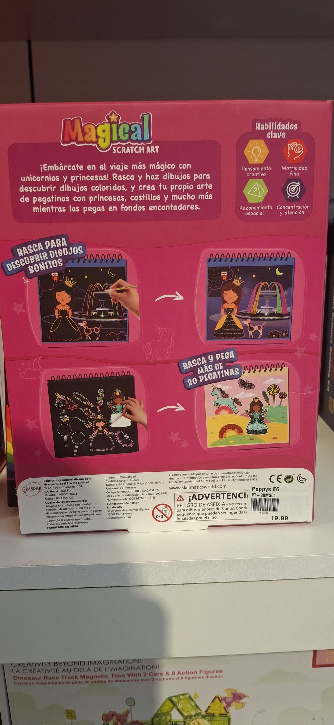 SKILLMATICS MAGICAL SCRATCH ART UNICORNS &amp; PRINCESSES SPANISH