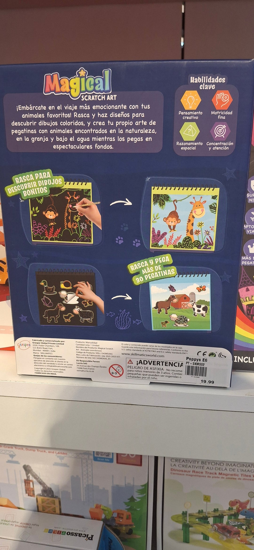 SKILLMATICS MAGICAL SCRATCH ART AMAZING ANIMALS SPANISH