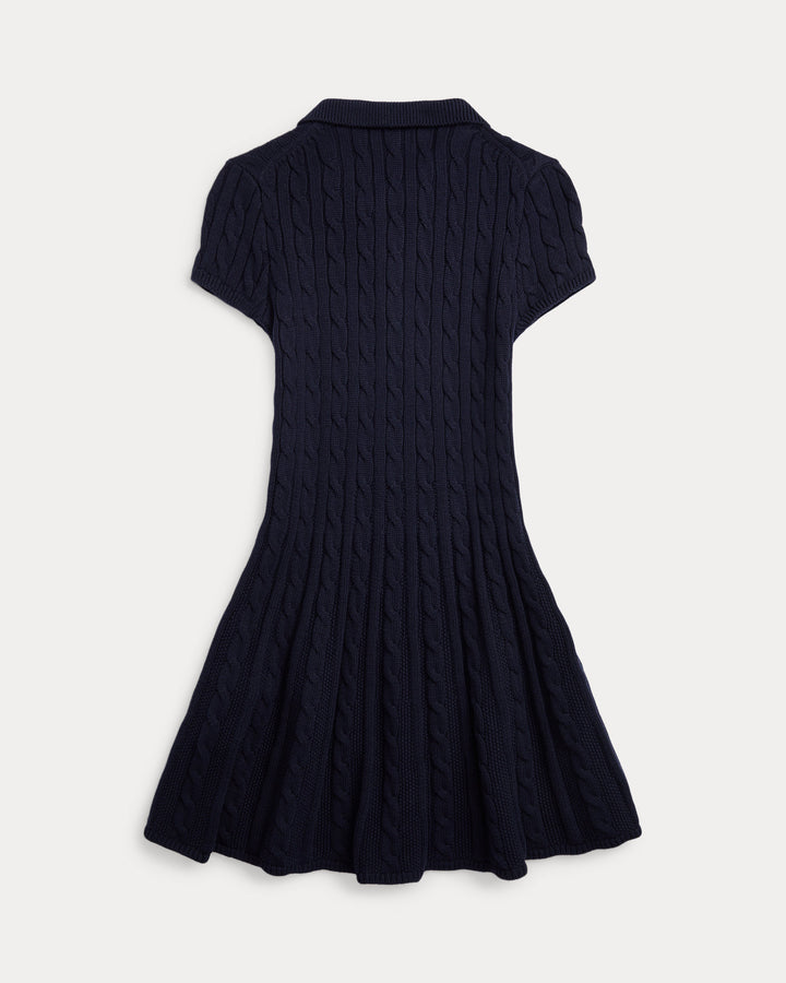RALPH LAUREN NIÑA VESTIDO COTTON RL NAVY W/ PRCH CREAM