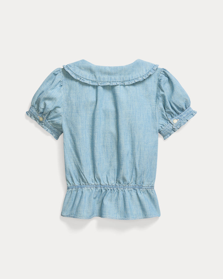 RALPH LAUREN NIÑA BLUSA CHAMBRAY NEW MEDIUM WASH
