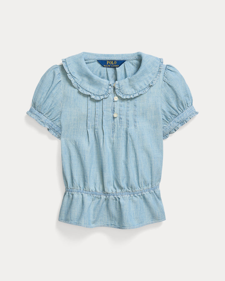 RALPH LAUREN NIÑA BLUSA CHAMBRAY NEW MEDIUM WASH