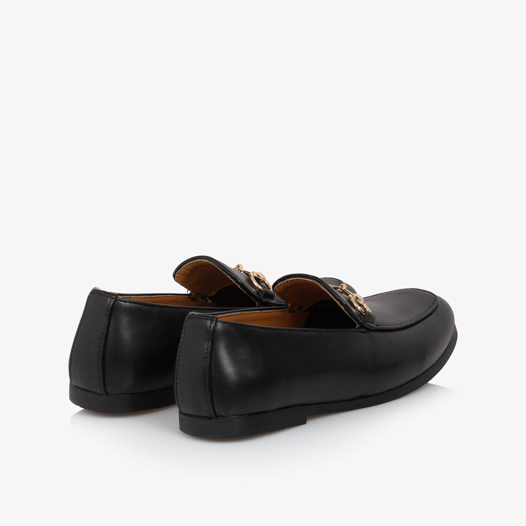 SEVVA NIÑO ZAPATO FAUX LEATHER HORSEBIT LOAFER BLACK