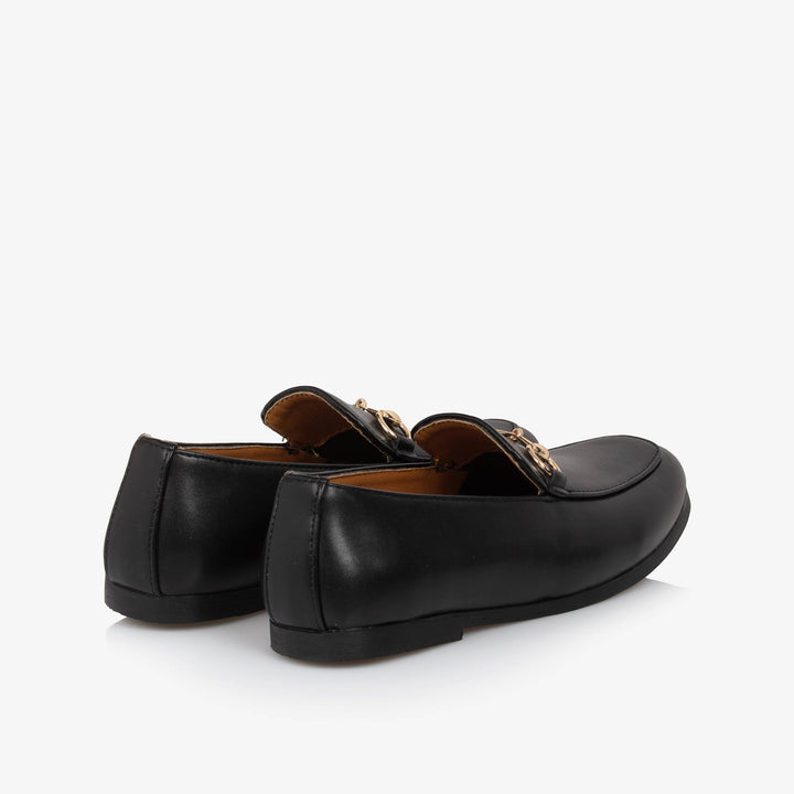 SEVVA NIÑO ZAPATO FAUX LEATHER HORSEBIT LOAFER BLACK