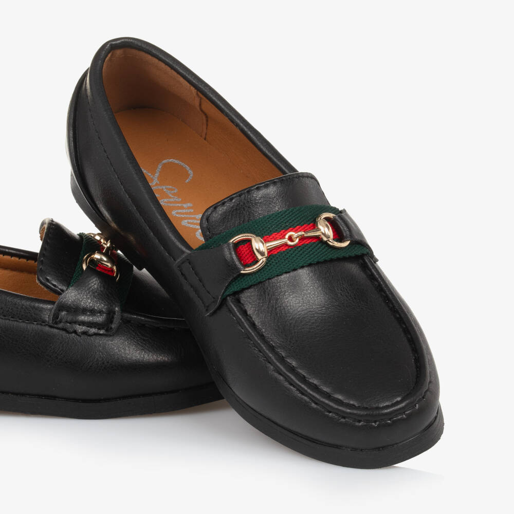 SEVVA NIÑO ZAPATO FAUX LEATHER HORSEBIT LOAFER BLACK