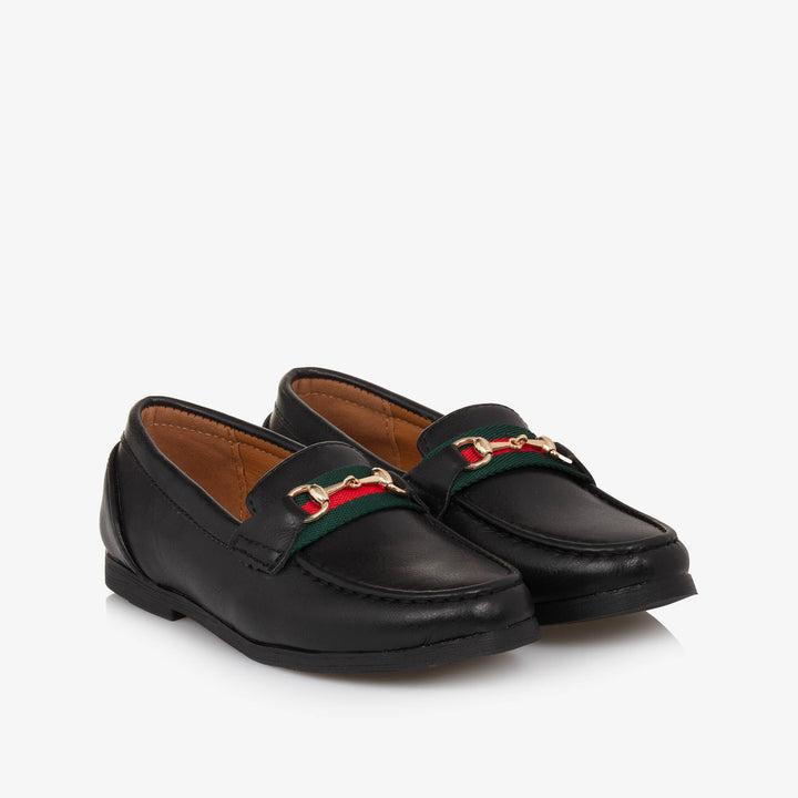 SEVVA NIÑO ZAPATO FAUX LEATHER HORSEBIT LOAFER BLACK