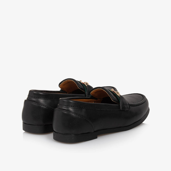 SEVVA NIÑO ZAPATO FAUX LEATHER HORSEBIT LOAFER BLACK