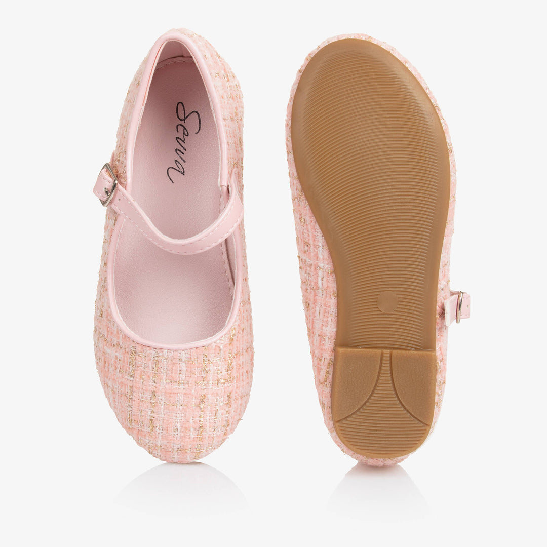 SEVVA NIÑA ZAPATO TWEED PINK