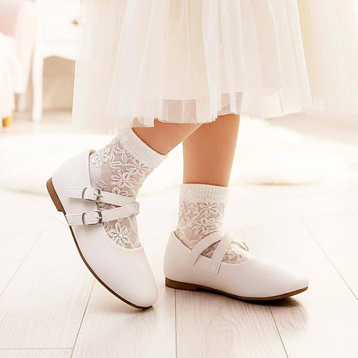 SEVVA NIÑA ZAPATO DOUBLE STRAP WHITE