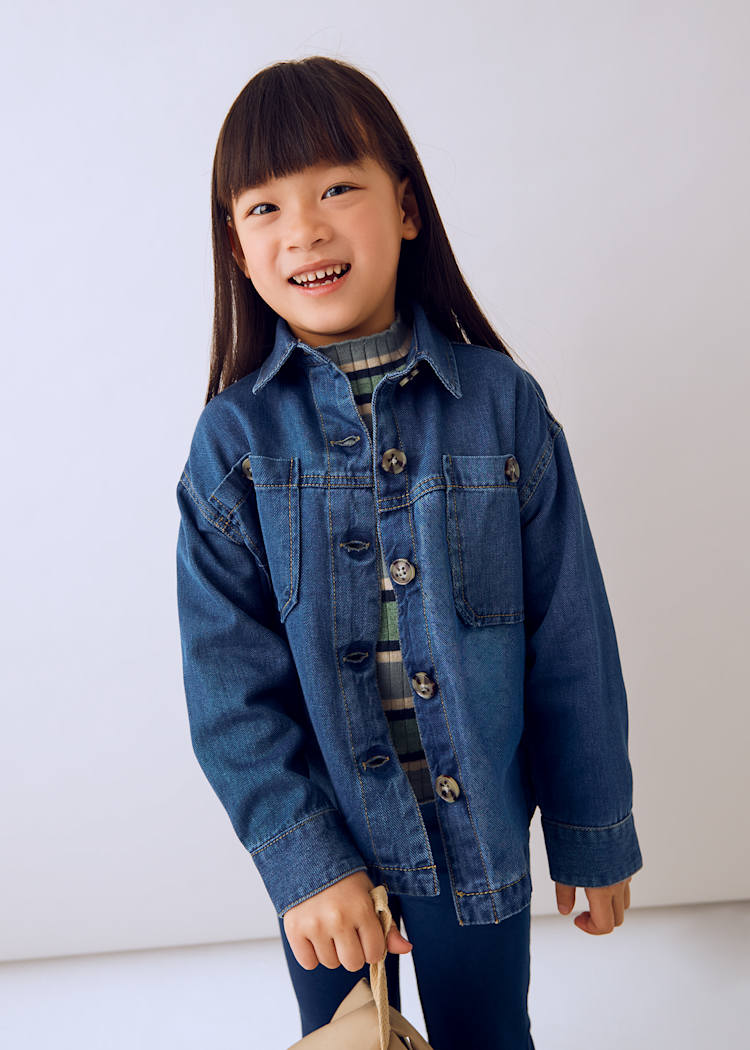 MAYORAL NIÑA CAMISA FLOWY DENIM OVERDARK