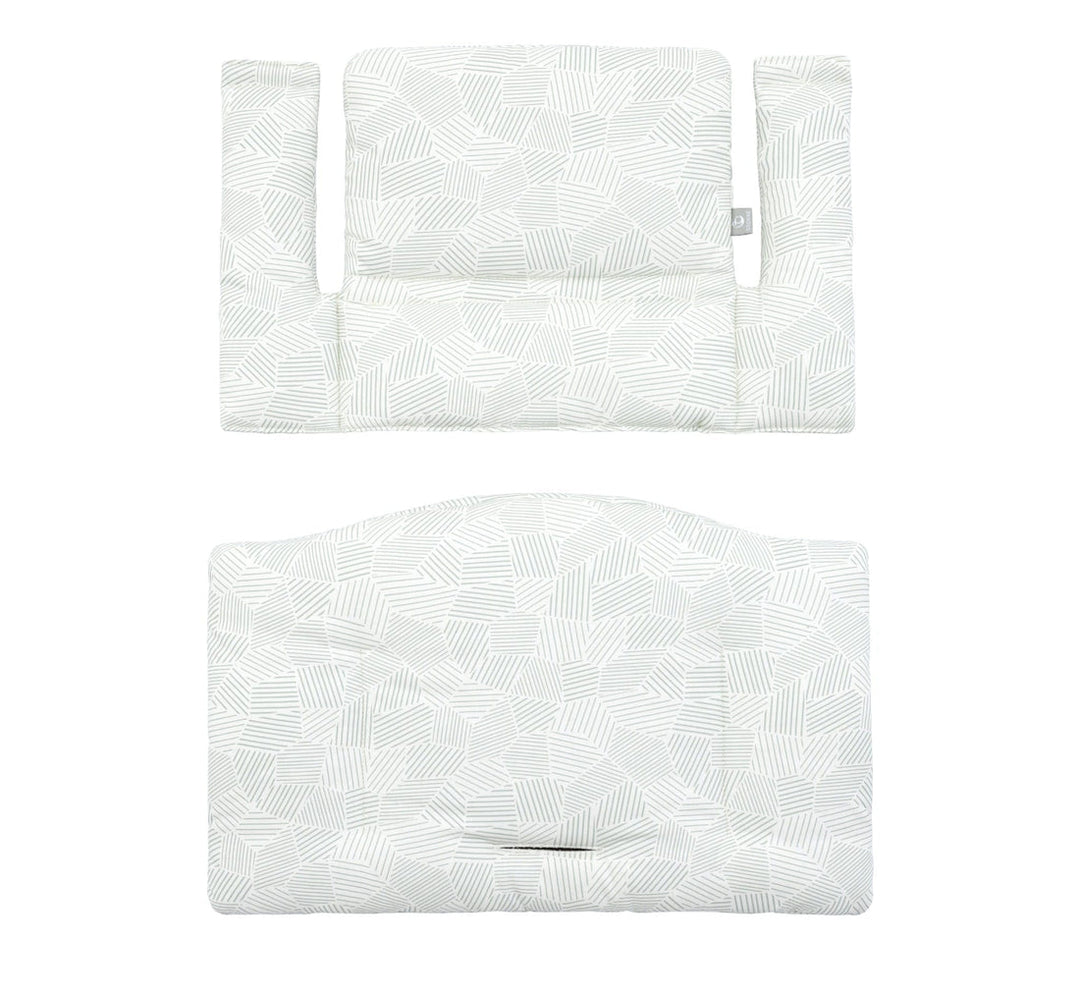 Stokke Silla de Comer Tripp Trapp Natural, Cushion Mosaic Green, Tray
