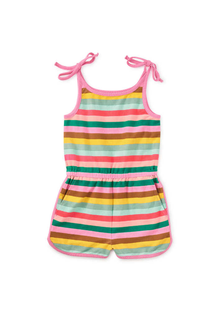 Tea Collection Mameluco Tie Shoulder Sporty San Sebastian Stripe para Niña