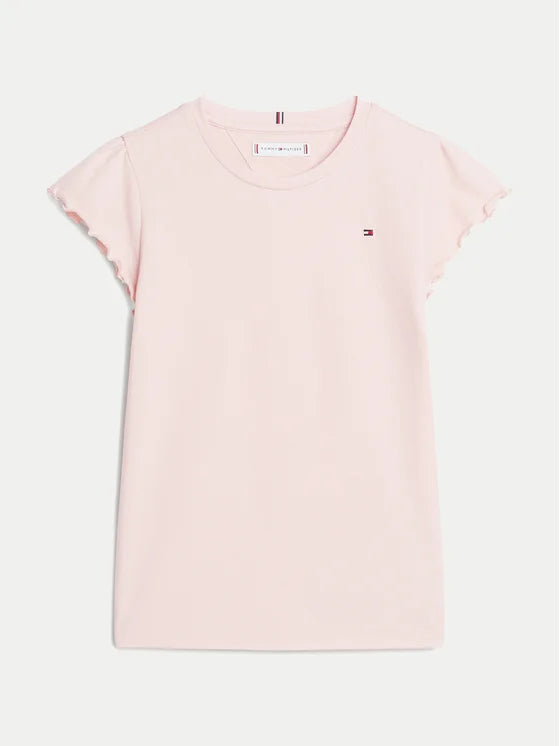 TOMMY HILFIGER NIÑA TSHIRT ESSENTIAL RUFFLE SLEEVE SS SOFT ROSE