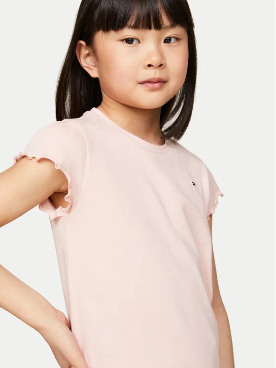 TOMMY HILFIGER NIÑA TSHIRT ESSENTIAL RUFFLE SLEEVE SS SOFT ROSE