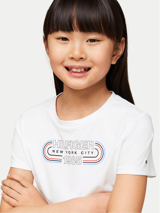 TOMMY HILFIGUER NIÑA TSHIRT HILFIGER 1985 WHITE