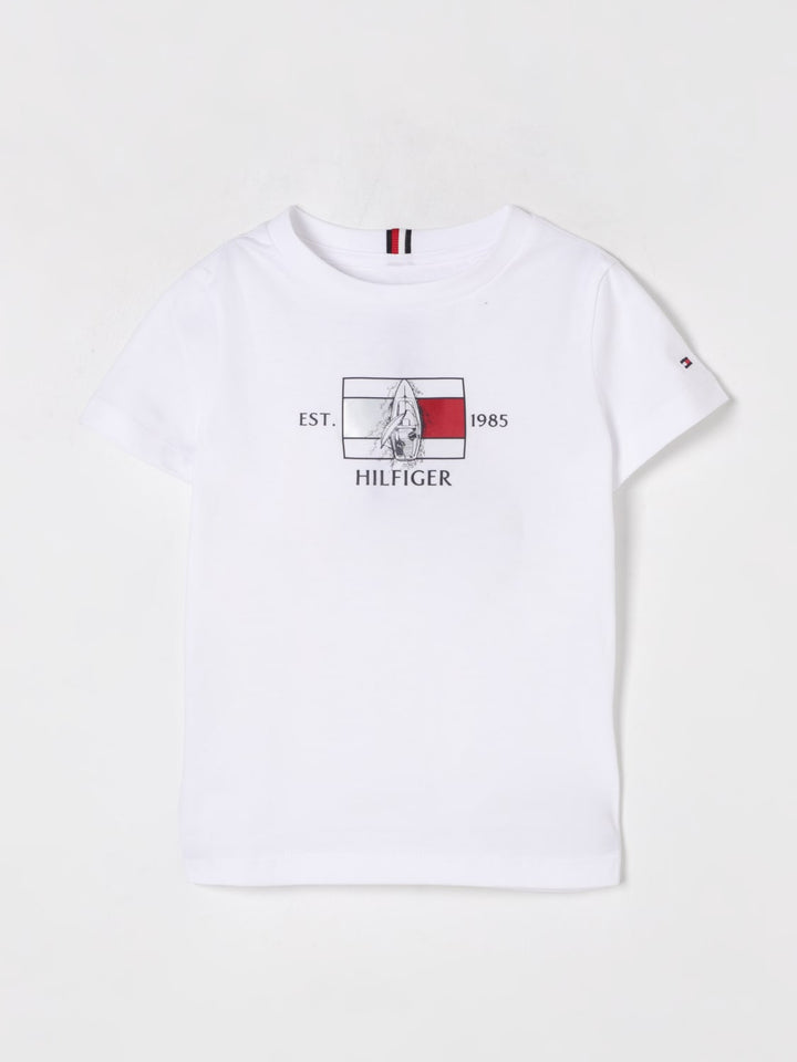 TOMMY HILFIGER NIÑO TSHIRT HILFGER FLAG YACHT APPLIQUE TE WHITE