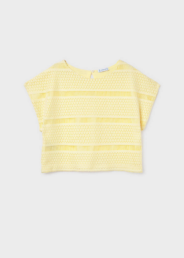 Mayoral Blusa Crochet Vainilla para Niña