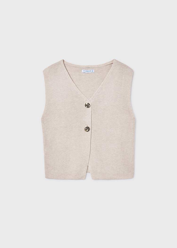 Mayoral Blusa Tricot Botones Almendra para Niña
