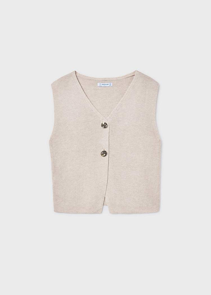 Mayoral Blusa Tricot Botones Almendra para Niña