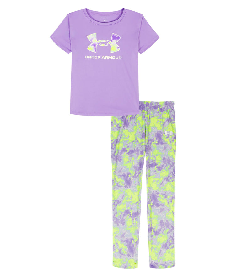 UNDER ARMOUR NIÑA CONJ. DE PANTALON TRANSPARENT FLORAL/VIOLET GRY