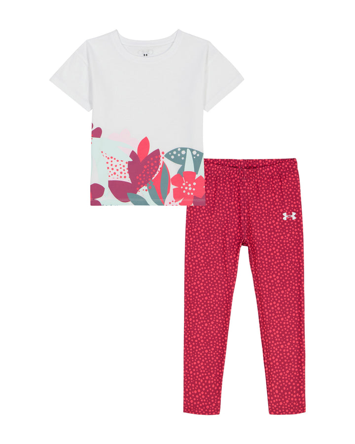 UNDER ARMOUR NIÑA CONJ. DE PANTALON FLORALEDGE/SUPER PINK