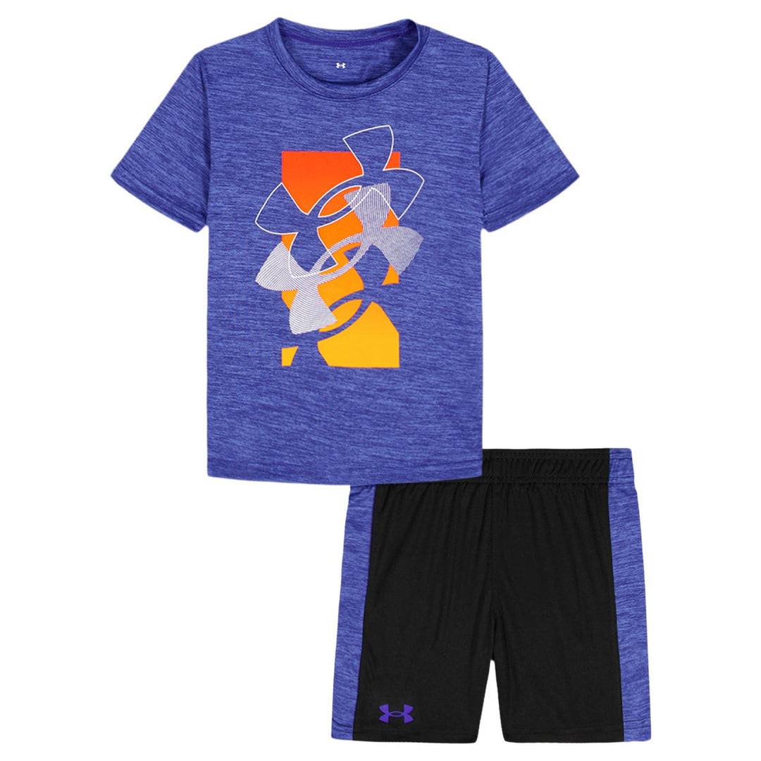 UNDER ARMOUR NIÑO CONJ. DE SHORT TEAM ROYAL/ORANGE SHOCK