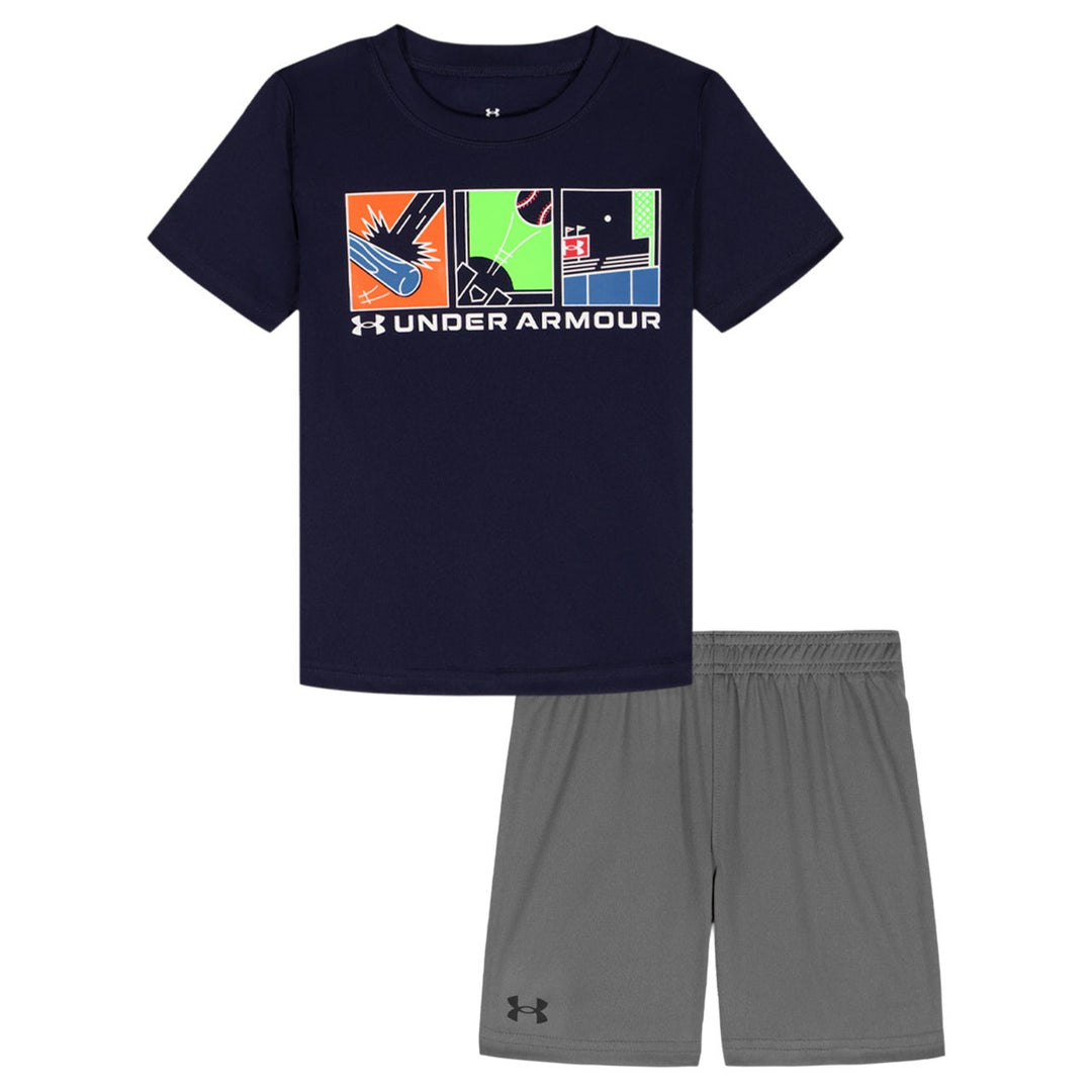 UNDER ARMOUR NIÑO CONJ. DE SHORT MIDNIGHT NAVY/CASTLE ROCK