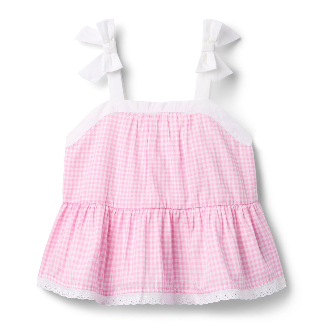 Blusa Gingham Peplum para Bebé Niña