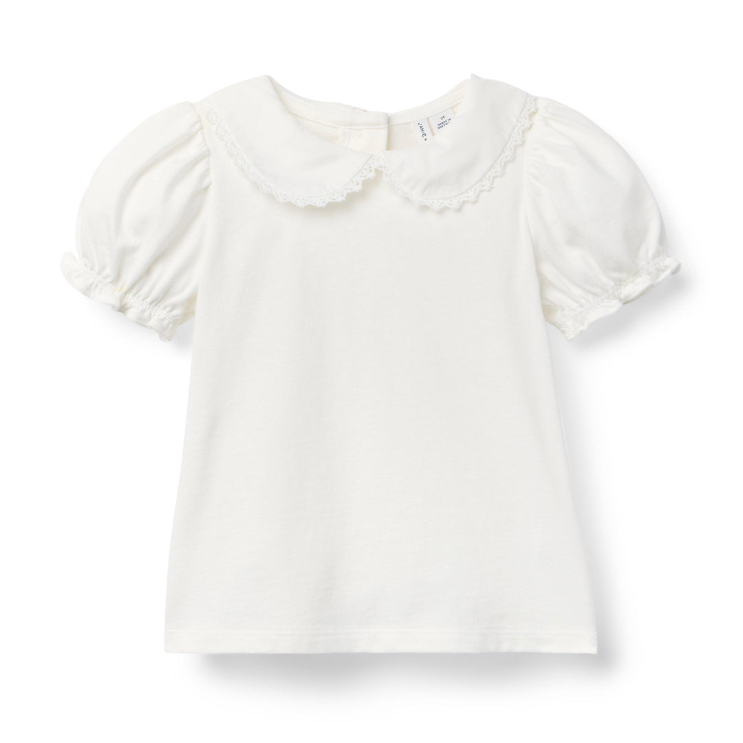 Blusa Collared Puff Sleeve para Bebé Niña