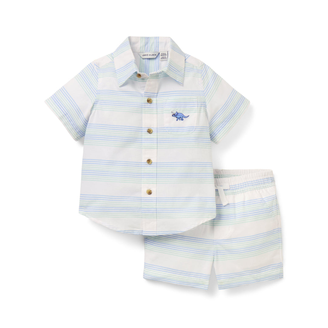Conjunto de Short Striped Blue para Bebé Niño