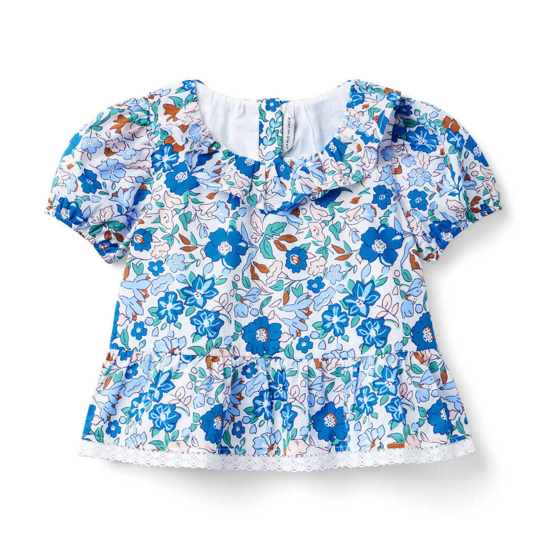 Blusa Floral Ruffle Peplum para Niña