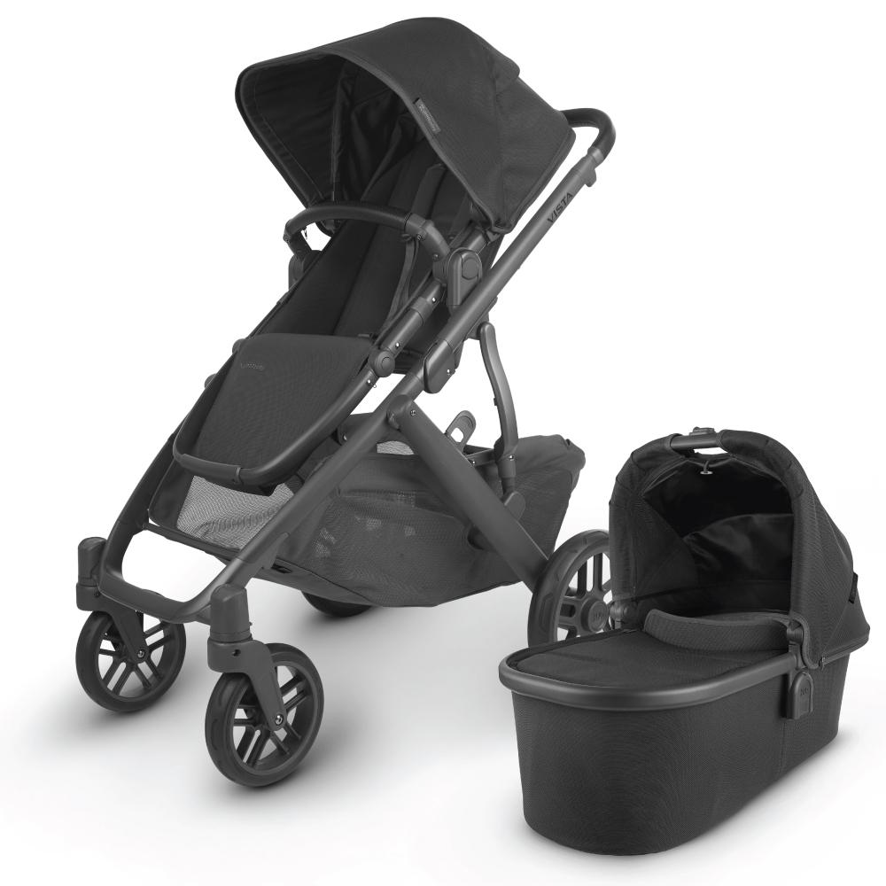 UPPA BABY COCHE VISTA V2 + CANASTA JAKE NEGRO