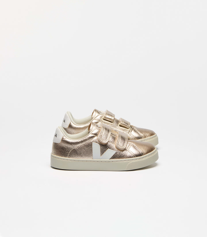 VEJA NIÑA ZAPATILLA ESPLAR LEATHER PLATINE/WHITE