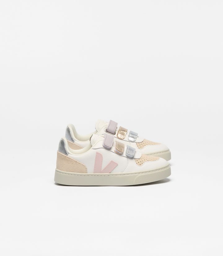 VEJA NIÑA ZAPATILLA V-10 LEATHER WHITE/PETALE