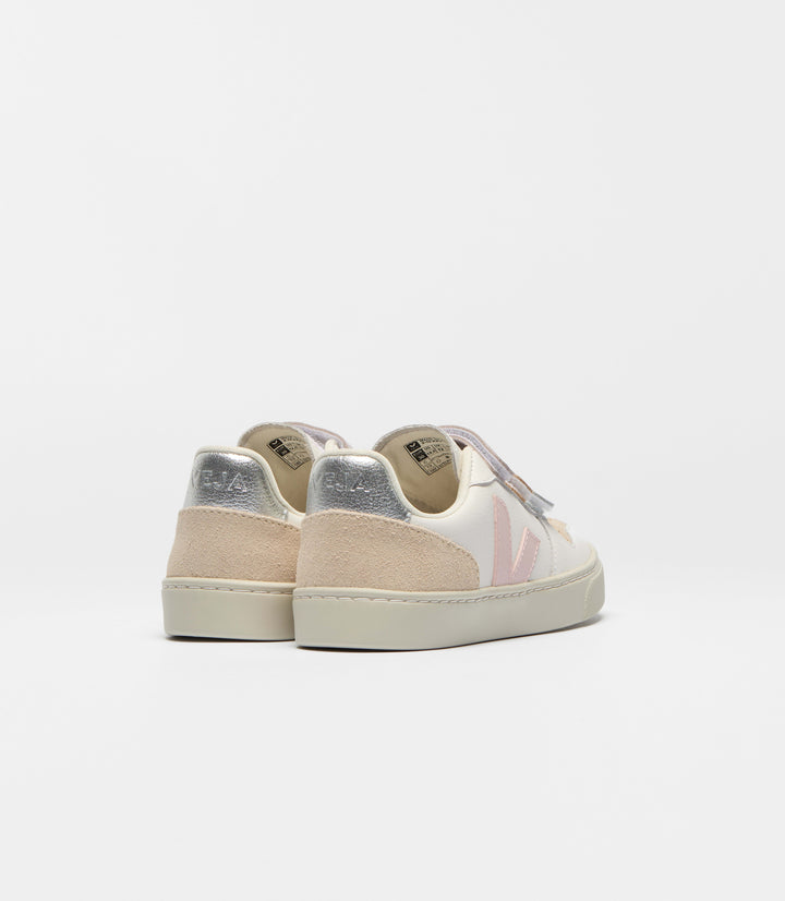 VEJA NIÑA ZAPATILLA V-10 LEATHER WHITE/PETALE