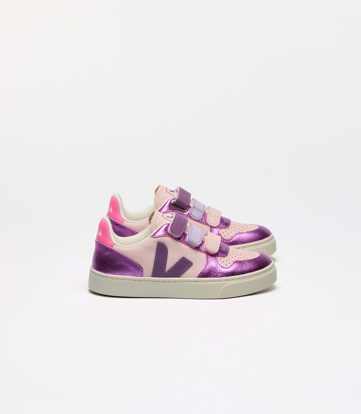 VEJA NIÑA ZAPATILLA V-10 LEATHER PETALE/MULTICO-COSMOS