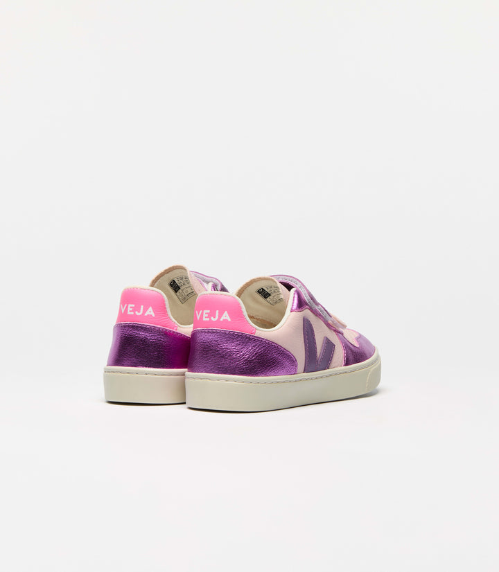 VEJA NIÑA ZAPATILLA V-10 LEATHER PETALE/MULTICO-COSMOS
