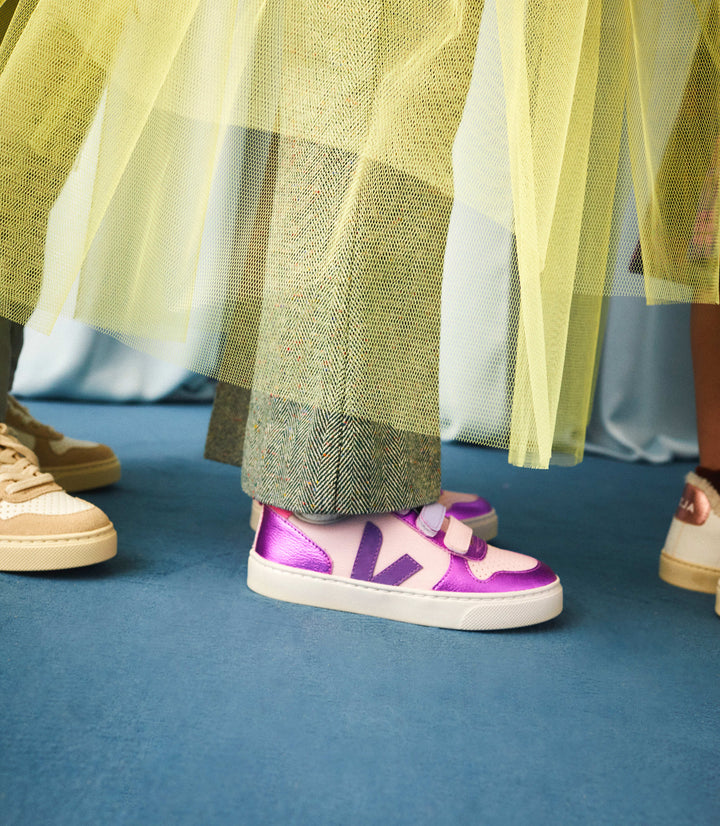 VEJA NIÑA ZAPATILLA V-10 LEATHER PETALE/MULTICO-COSMOS