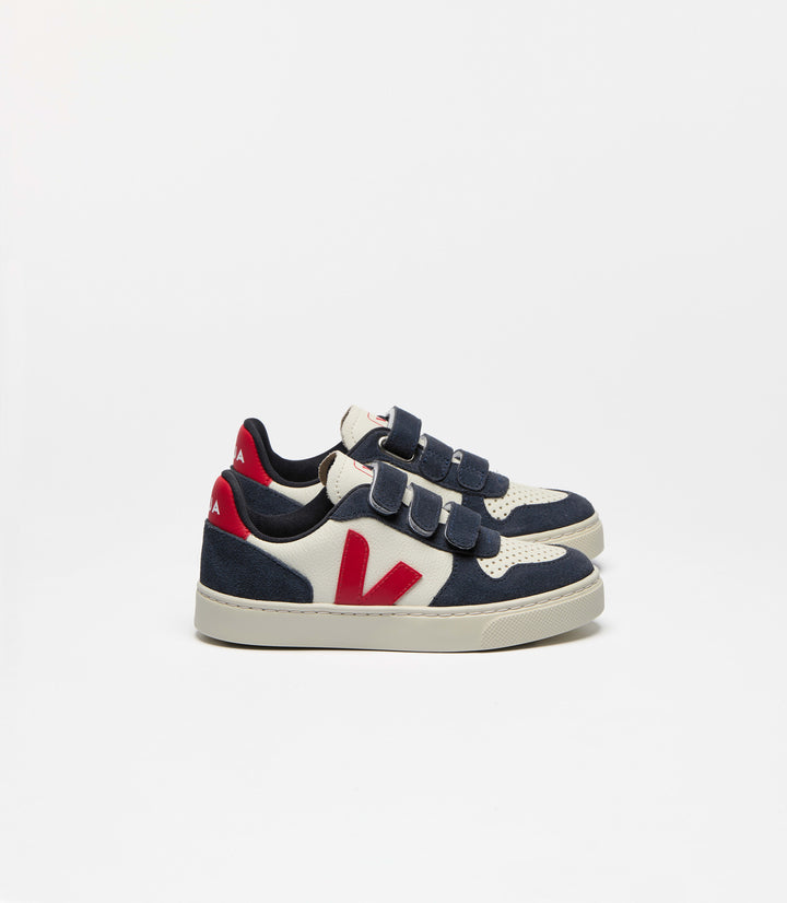 VEJA NIÑO ZAPATILLA V-10 LEATHER PURE/PEKIN/NAUTICO