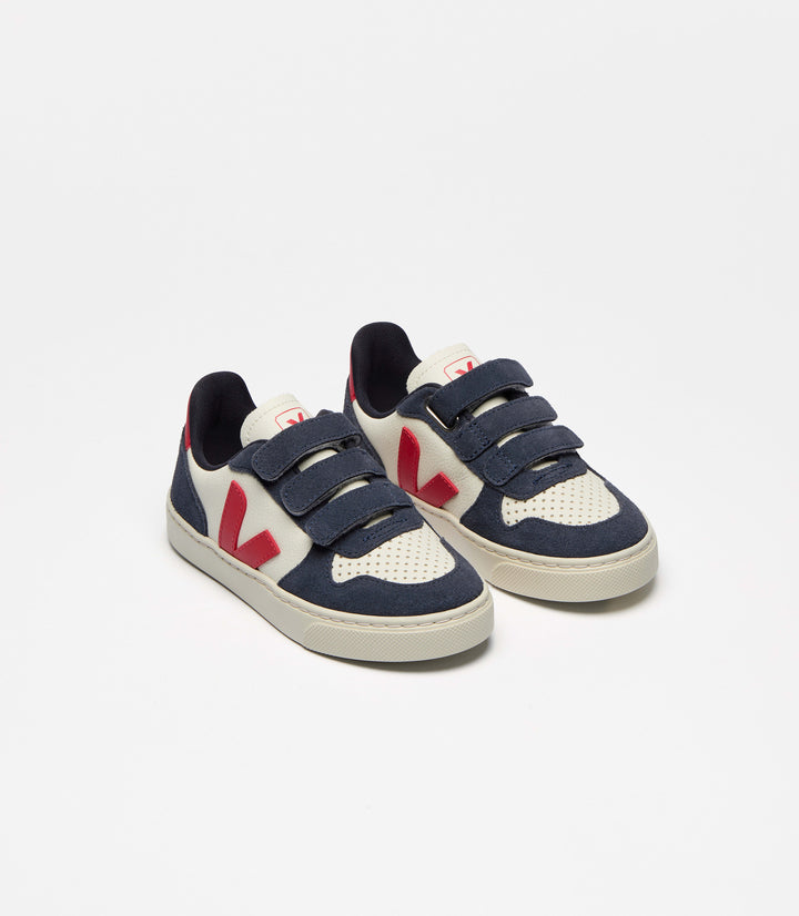 VEJA NIÑO ZAPATILLA V-10 LEATHER PURE/PEKIN/NAUTICO