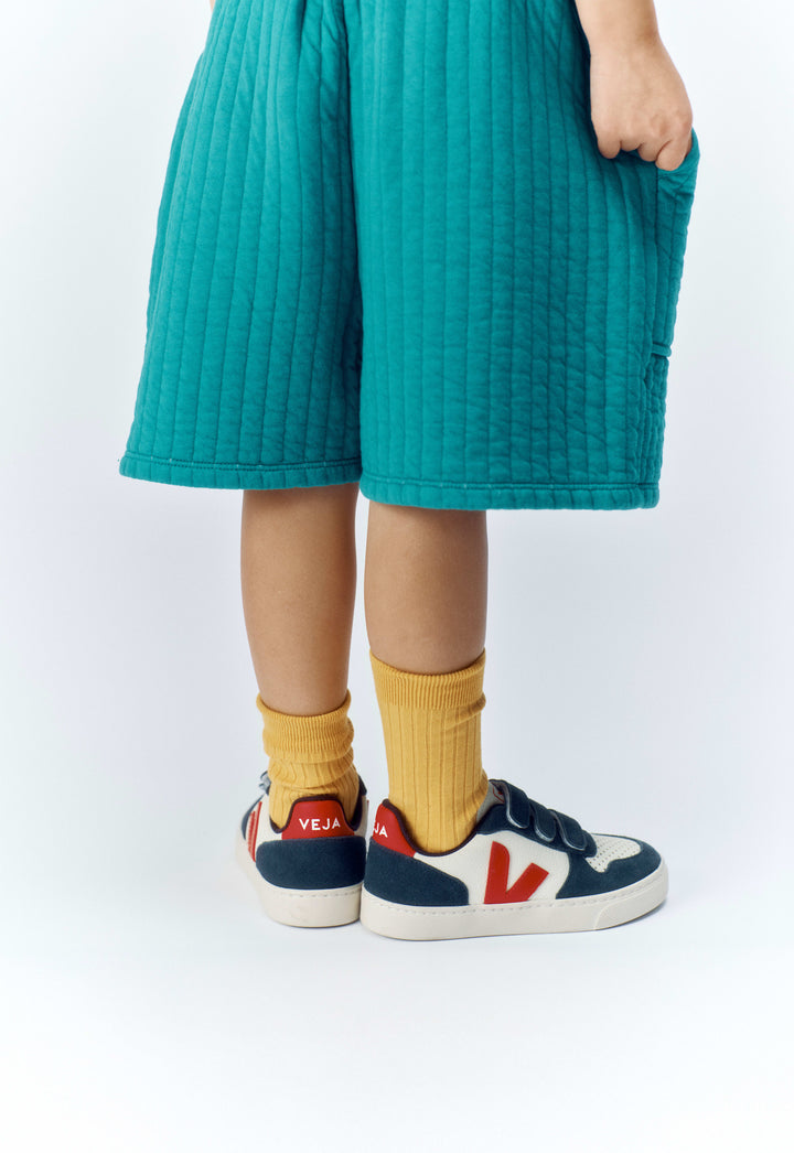 VEJA NIÑO ZAPATILLA V-10 LEATHER PURE/PEKIN/NAUTICO