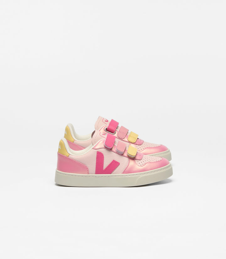 VEJA NIÑA ZAPATILLA V-10 LEATHER PETAL/MIA/GLIMMER