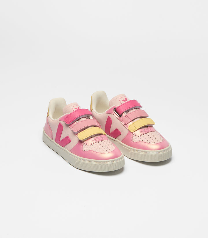 VEJA NIÑA ZAPATILLA V-10 LEATHER PETAL/MIA/GLIMMER