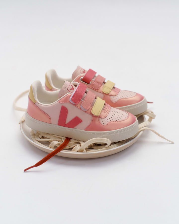 VEJA NIÑA ZAPATILLA V-10 LEATHER PETAL/MIA/GLIMMER
